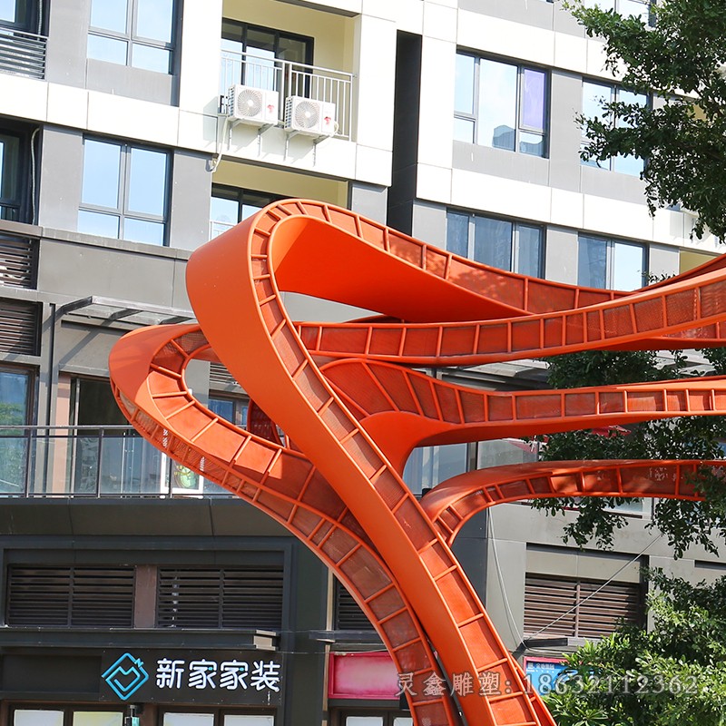 小区不锈钢抽象飘扬景观雕塑