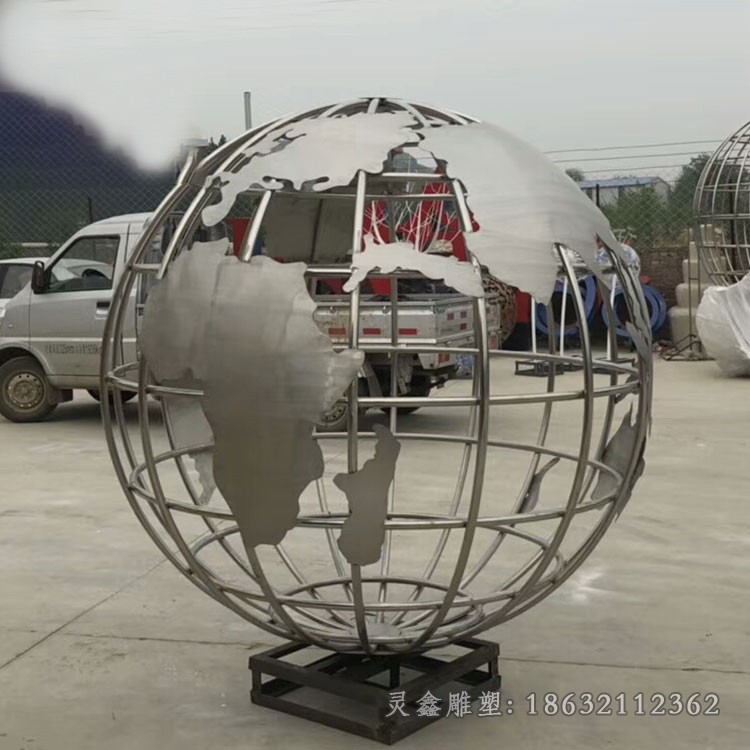 广场不锈钢地球仪景观雕塑