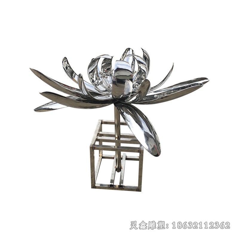 不锈钢庭院莲花景观雕塑