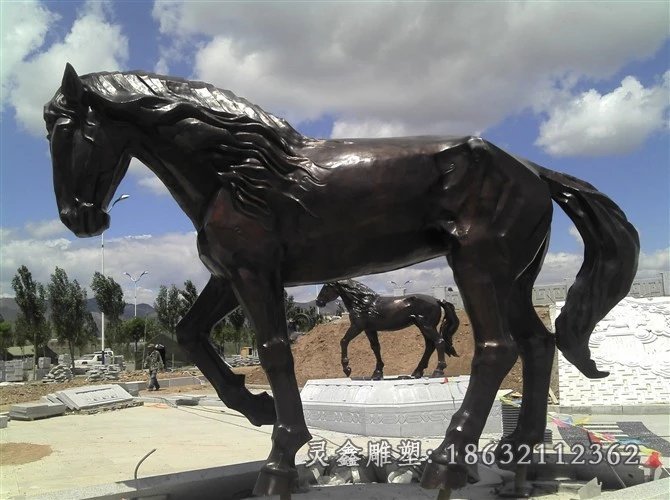铜雕马，广场铜马动物雕塑 (2)