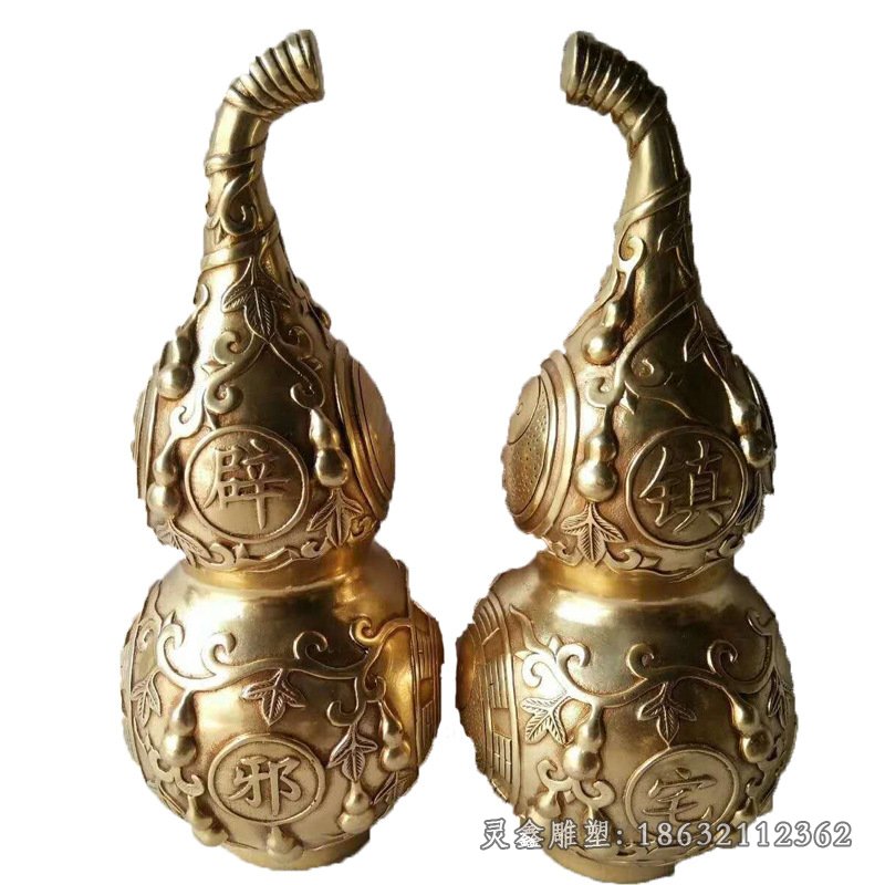 铜雕寺庙平安葫芦雕塑