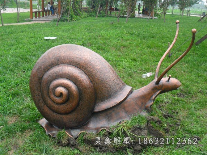 蜗牛铜雕，公园动物铜雕
