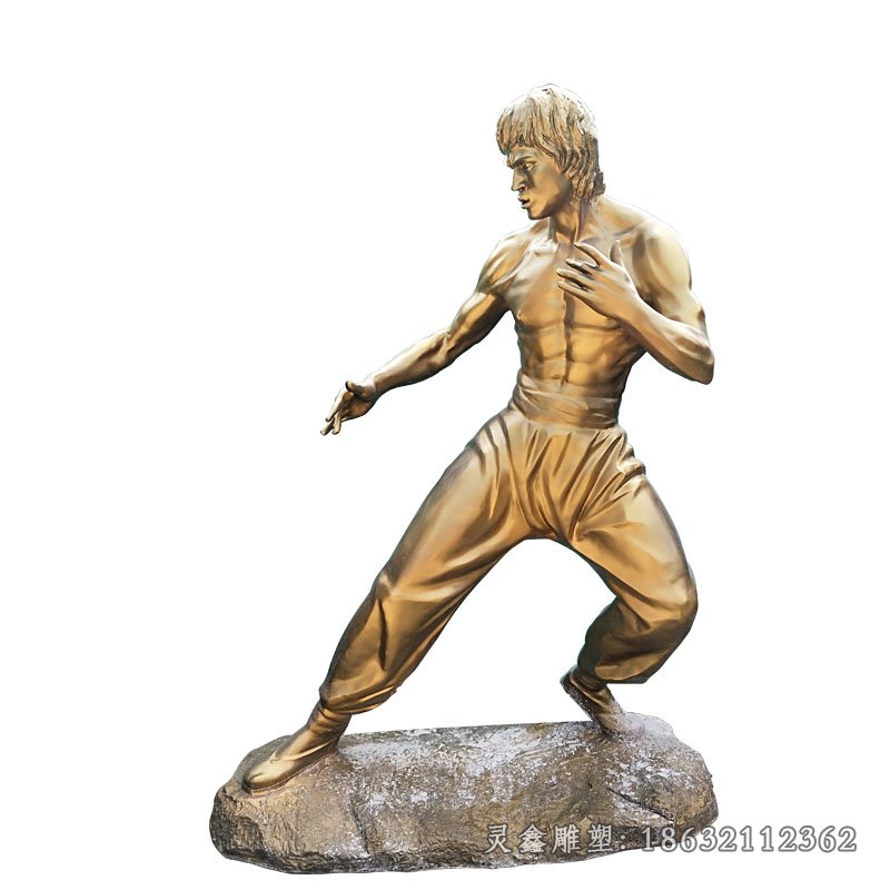 武道李小龙铜雕 (2)