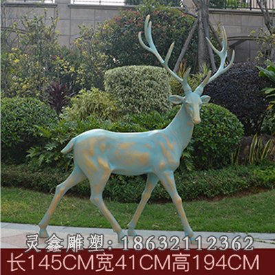 小区公园青铜鹿雕塑 (3)