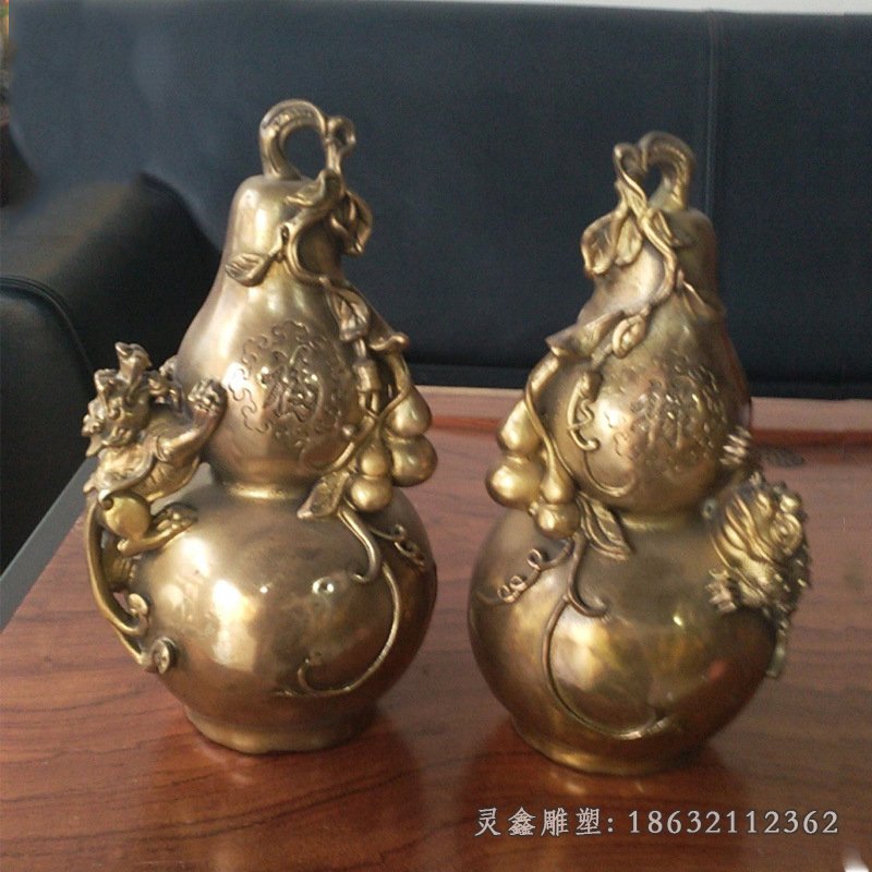 铜雕寺庙平安葫芦雕塑摆件 (2)