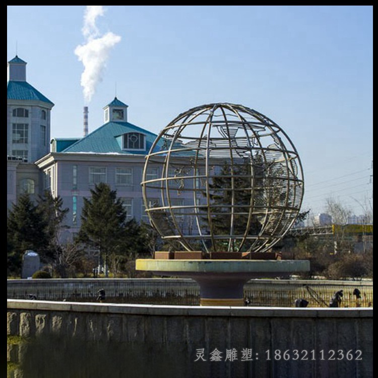广场地球抽象不锈钢景观雕塑
