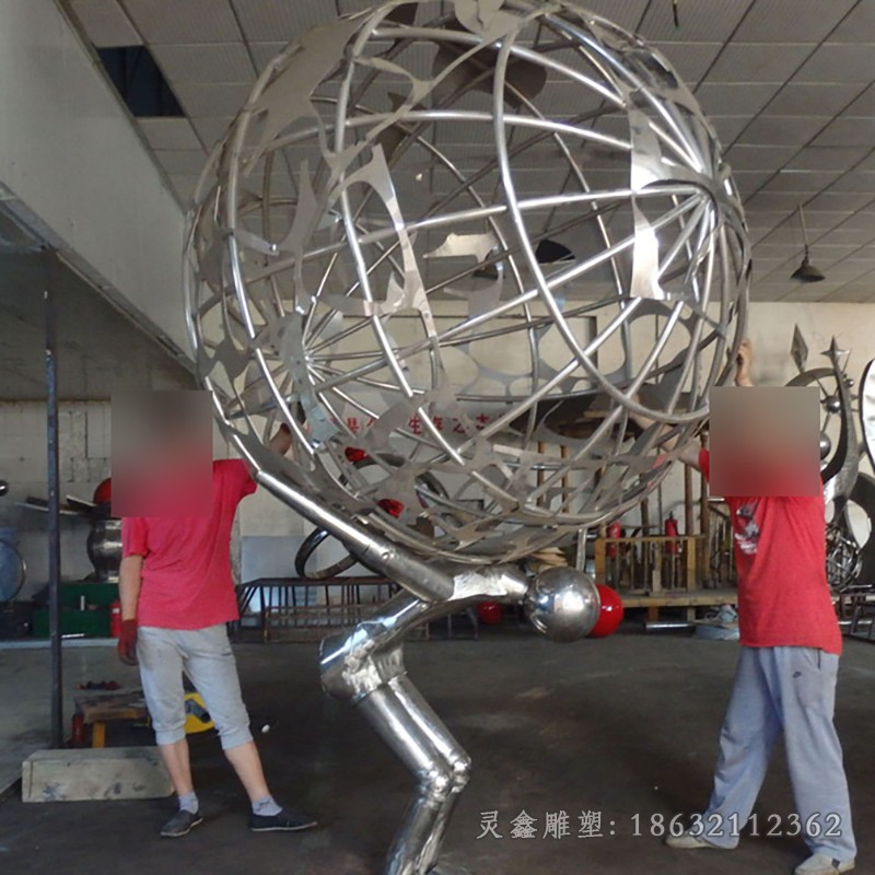 广场地球抽象不锈钢景观雕塑