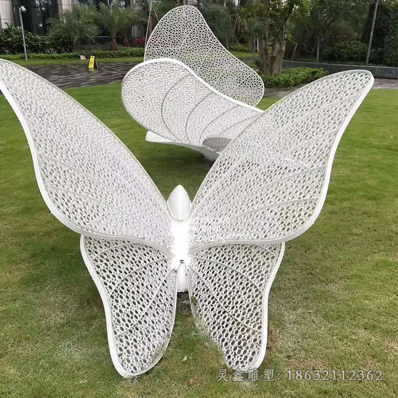 蝴蝶镂空不锈钢公园动物雕塑