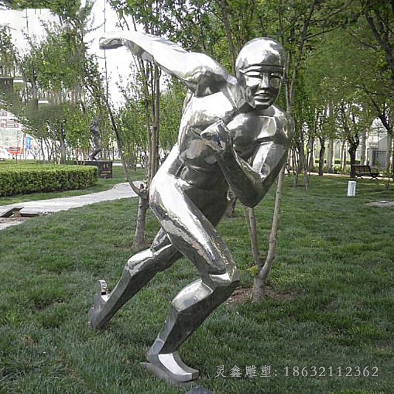 滑冰不锈钢运动人物雕塑