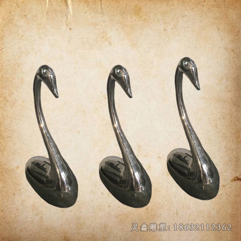 镜面不锈钢抽象天鹅动物雕塑