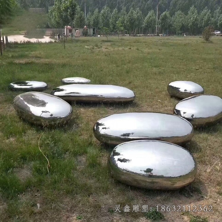 镜面不锈钢抽象水滴园林雕塑