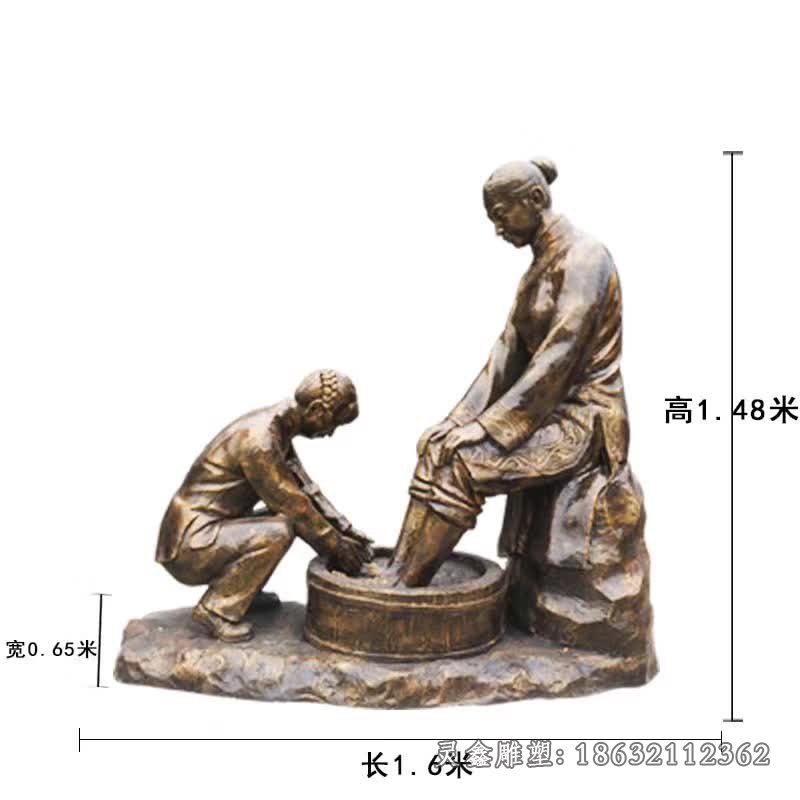 孝道文化人物景观铜雕