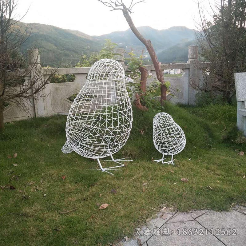 镂空小鸟不锈钢动物雕塑