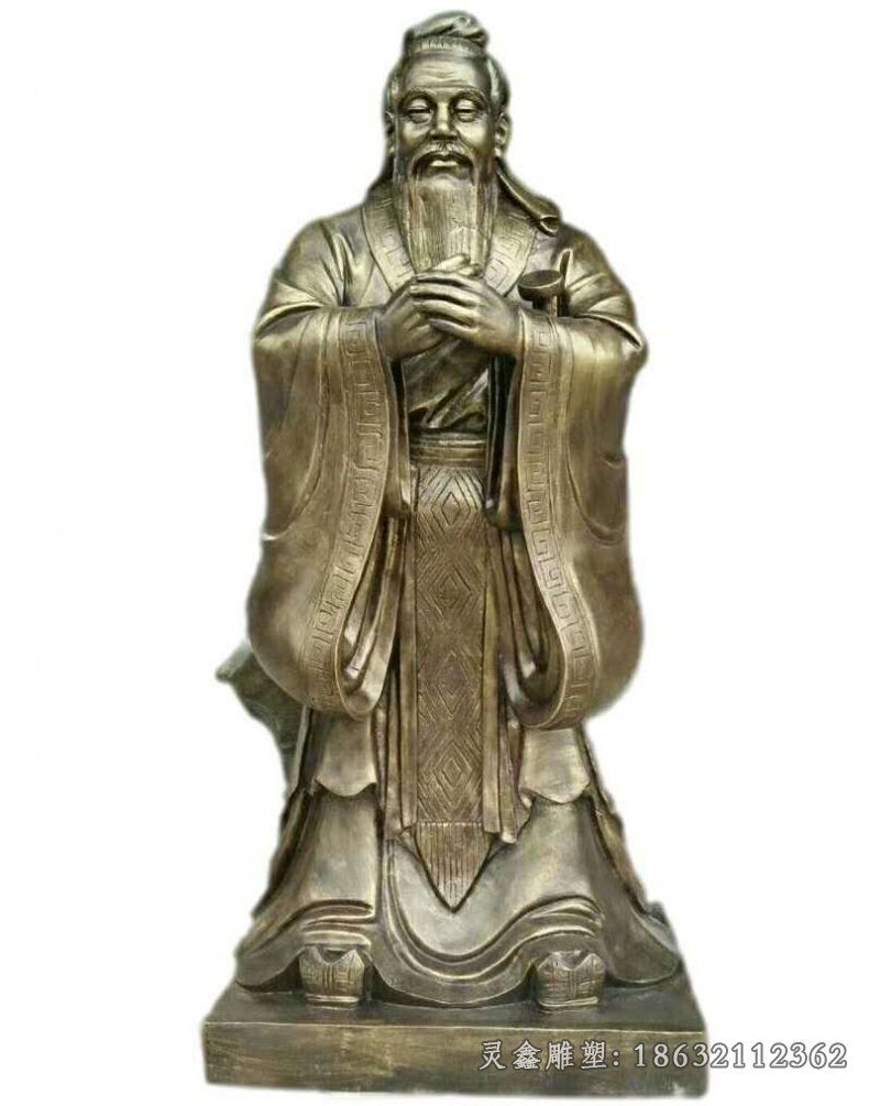 校园铸铜孔子雕塑