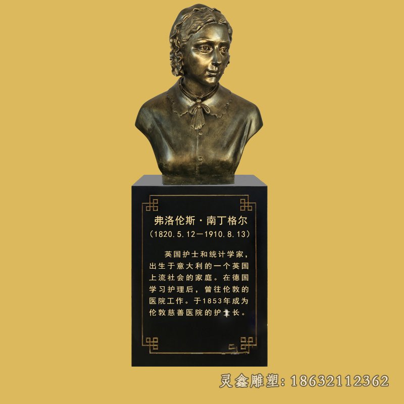 英国护士南丁格尔胸像铜雕