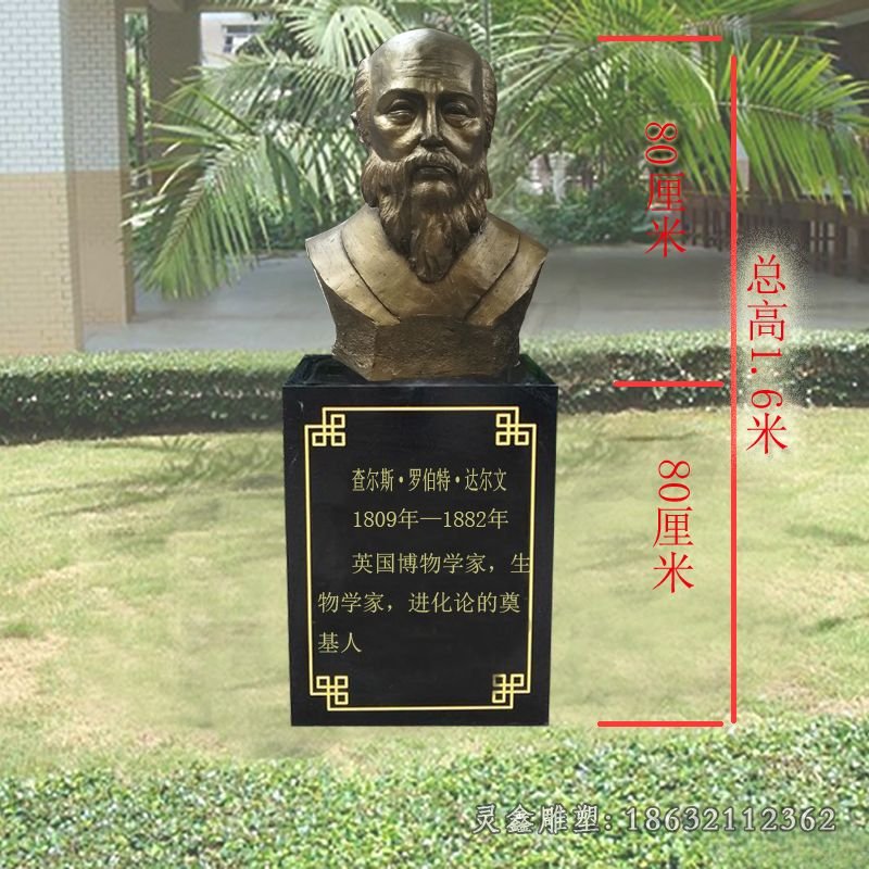 英国生物学家达尔文胸像铜雕