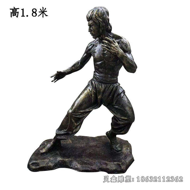 李小龙城市人物景观铜雕