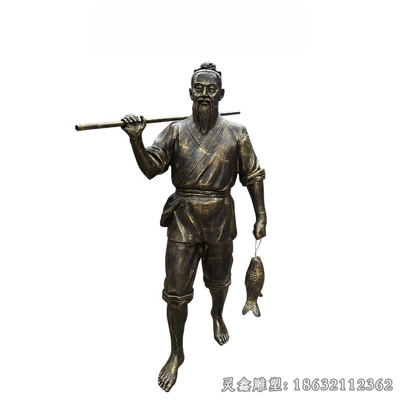 城市渔夫归来景观铜雕