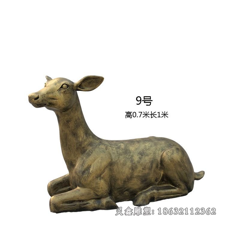 园林梅花鹿动物景观铜雕
