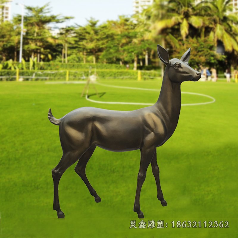 园林立姿鹿铜雕