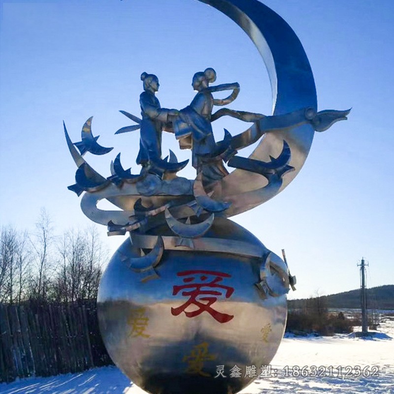 不锈钢镜面广场景观雕塑