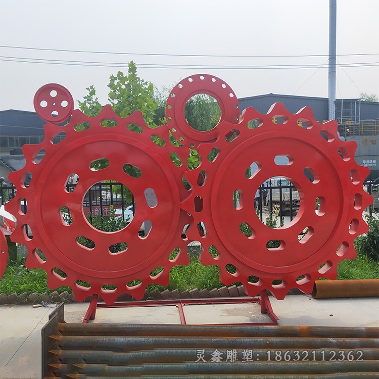 不锈钢抽象齿轮庭院景观雕塑