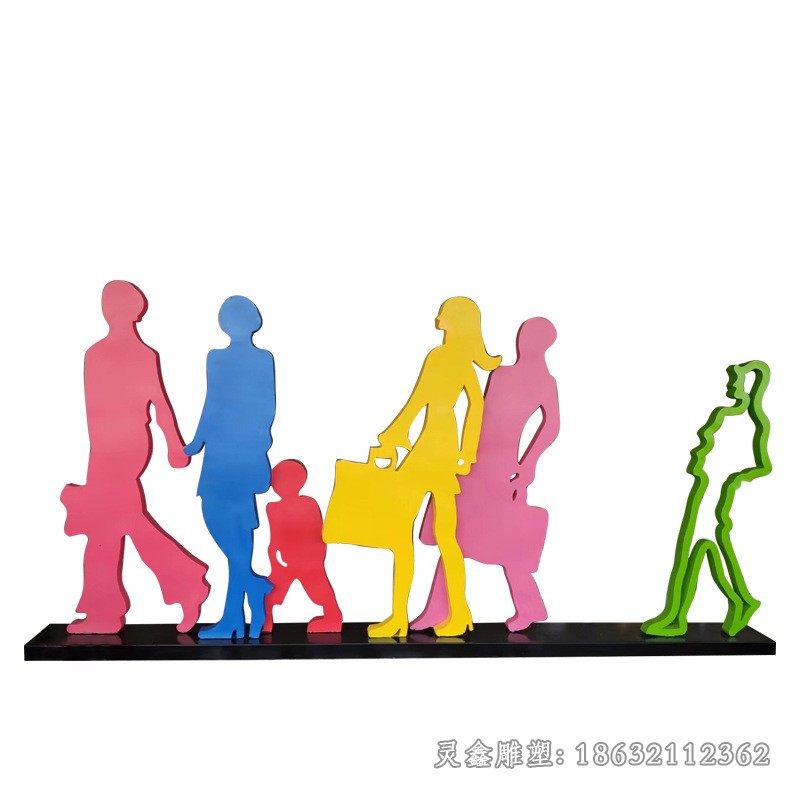 商场不锈钢购物人物雕塑
