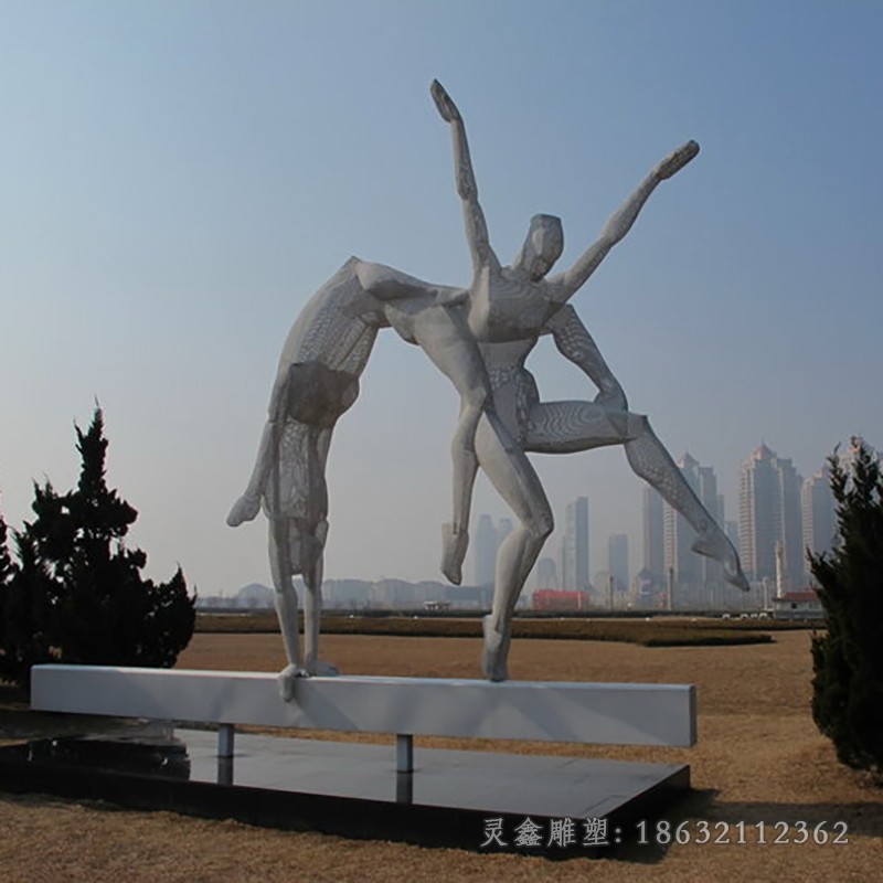 体操不锈钢运动人物雕塑