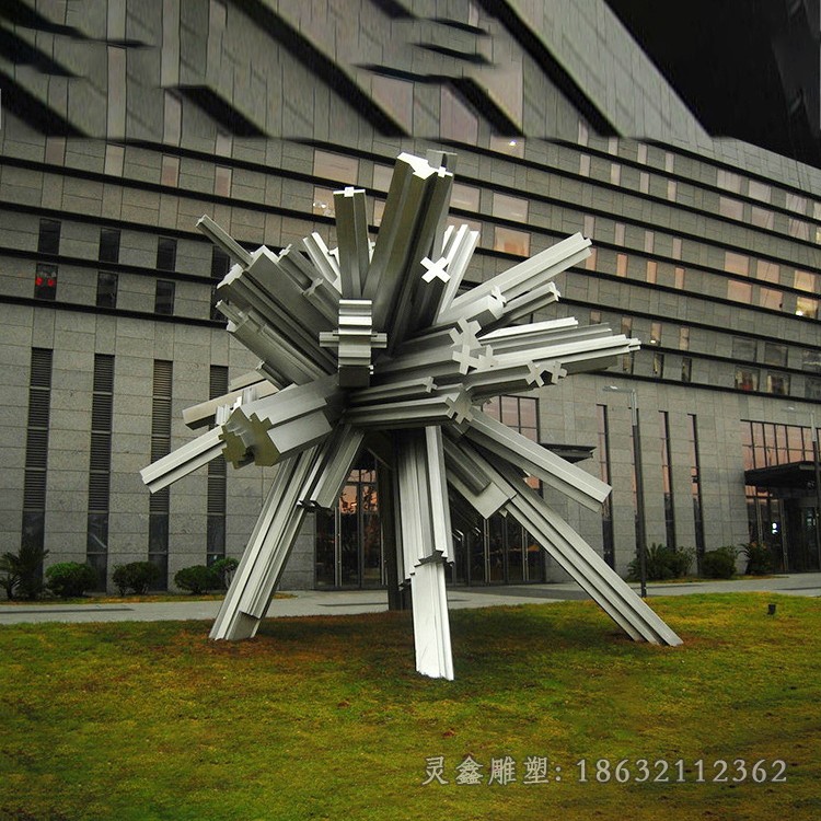 企业不锈钢抽象科技造型雕塑
