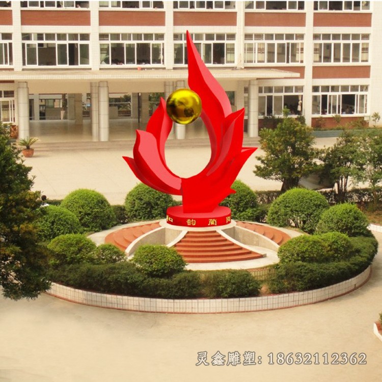 企业抽象地标不锈钢雕塑