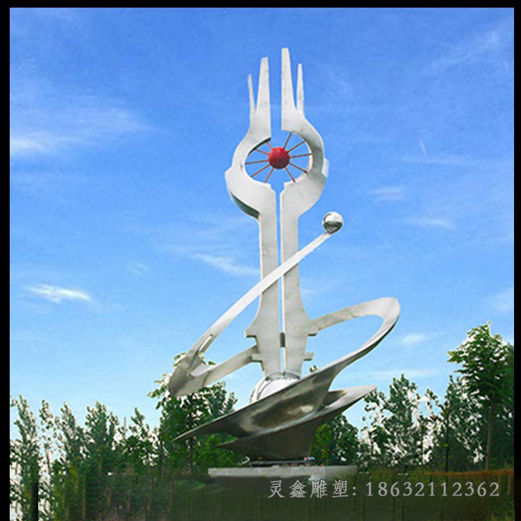 企业开拓抽象不锈钢雕塑