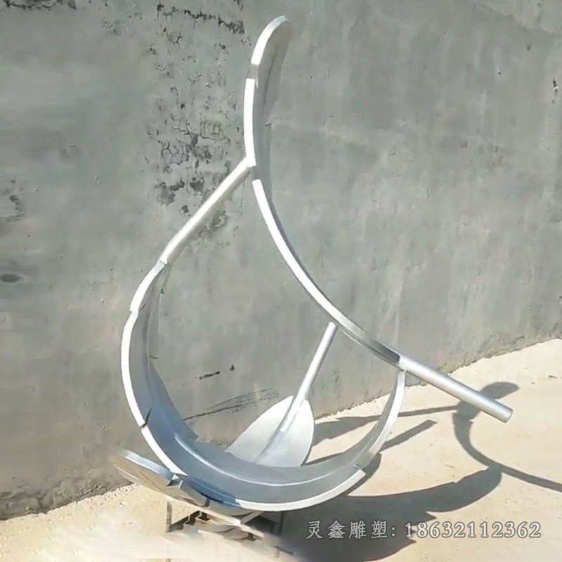 小区镜面不锈钢羽毛庭院雕塑