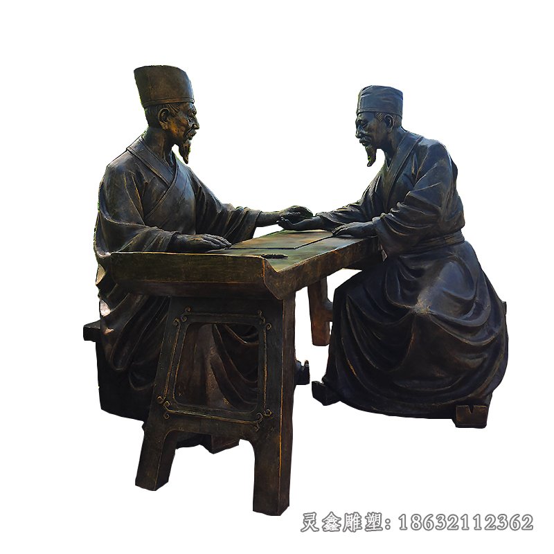 中医把脉人物铜雕 (1)