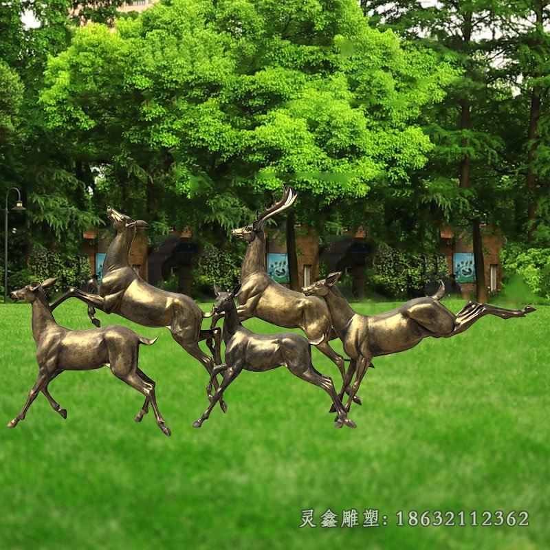 福鹿园林动物标志铜雕