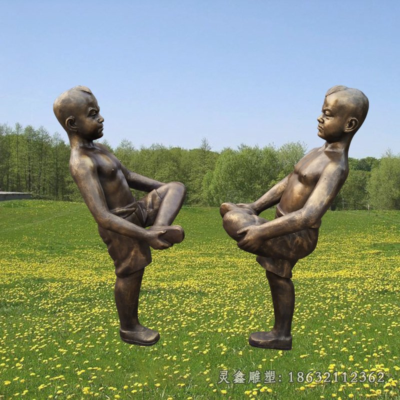 撞拐儿童雕塑[1]