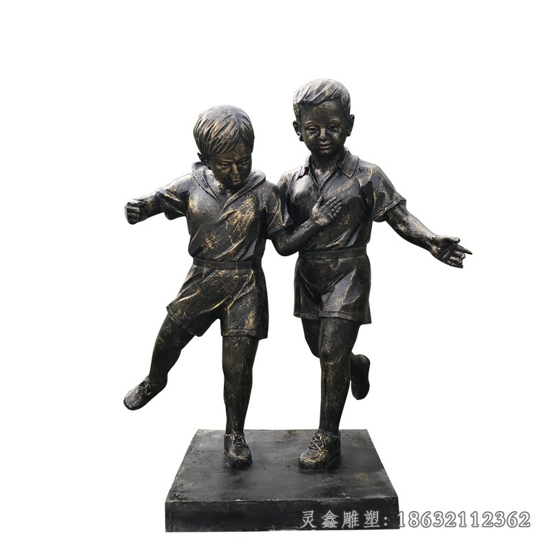 足球小子校园人物铜雕