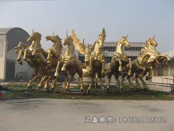 阿波罗战车小区文化铜雕
