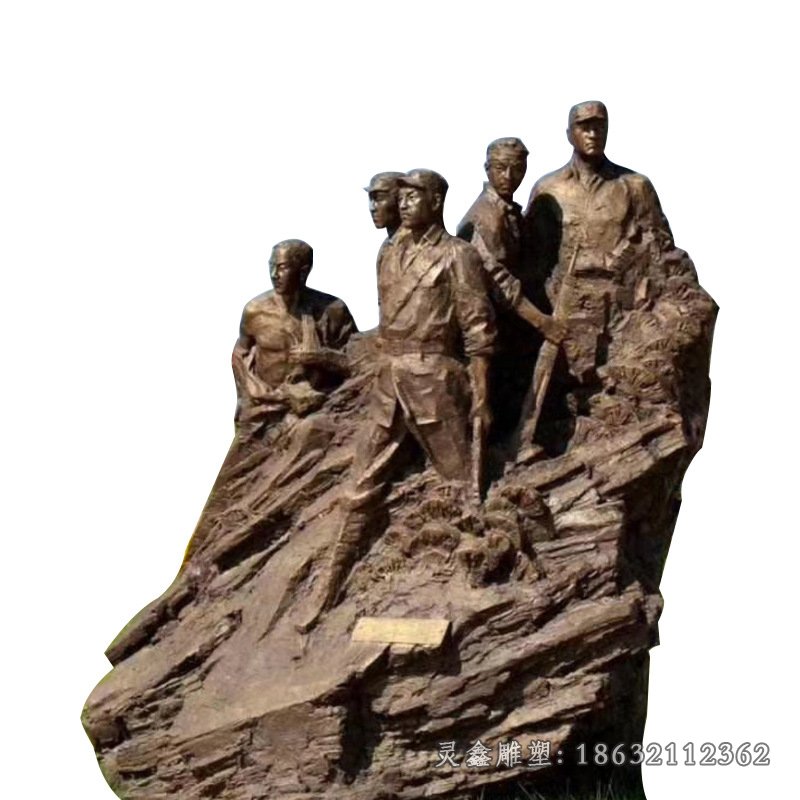 八路军人物铜雕 (12)