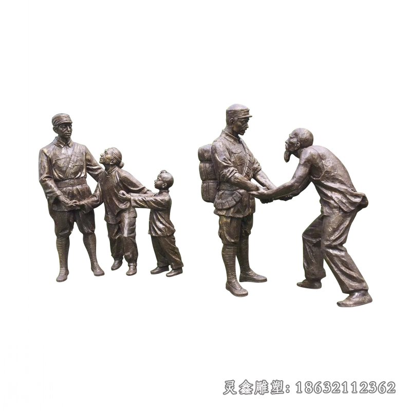 八路军城市人物标志铜雕