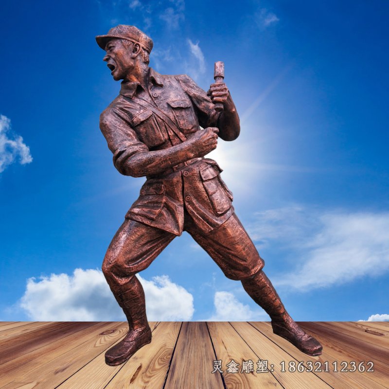 八路军人物铜雕 (64)