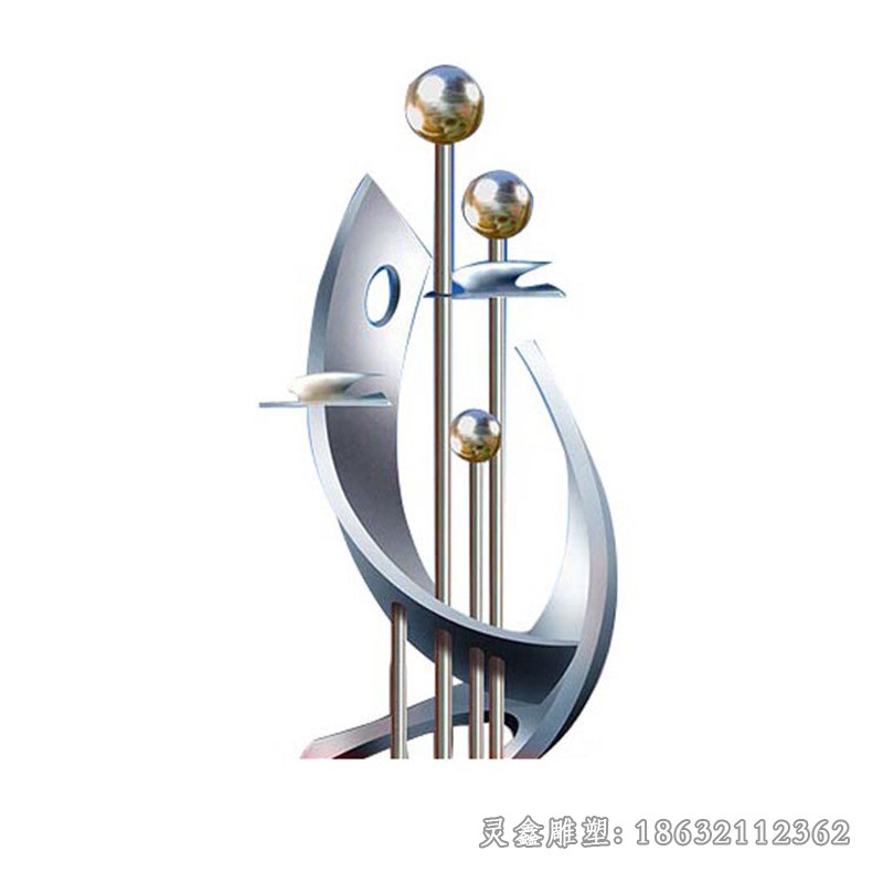 校园不锈钢抽象硕果镜面雕塑