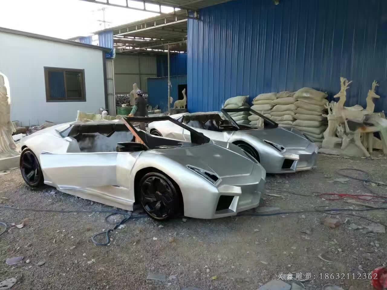 不锈钢车模型庭院景观雕塑