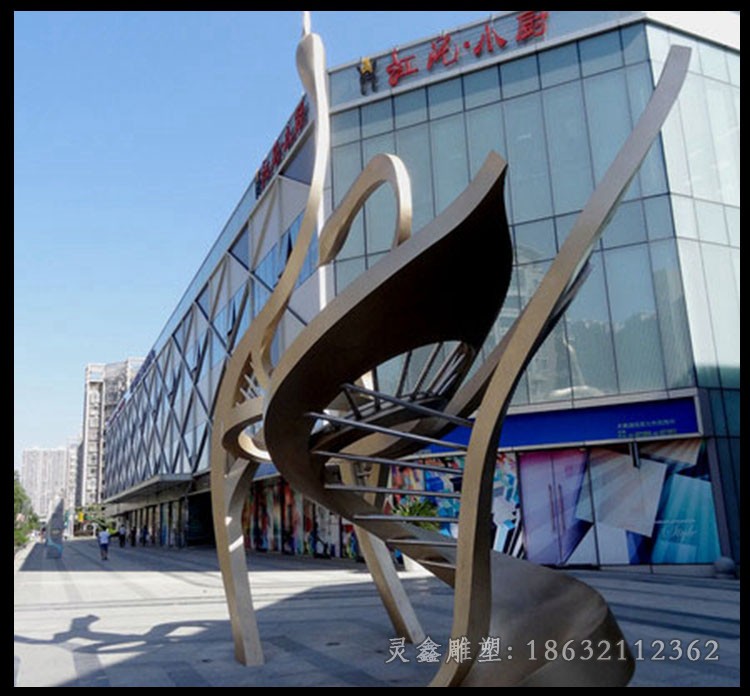不锈钢大提琴城市抽象雕塑