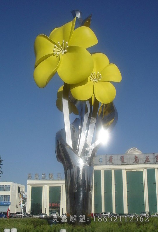 不锈钢彩绘花园林景观雕塑