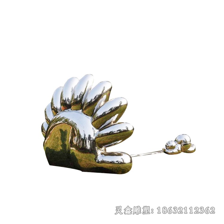 不锈钢镜面抽象标志街边雕塑