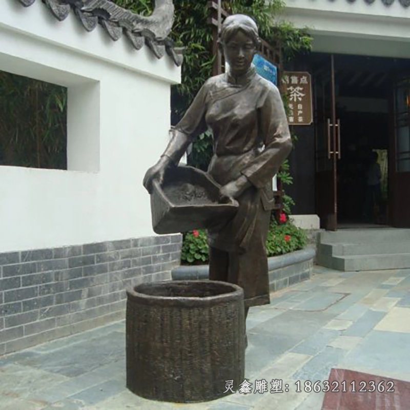 采茶铜雕，广场采茶小品铜雕 (5)