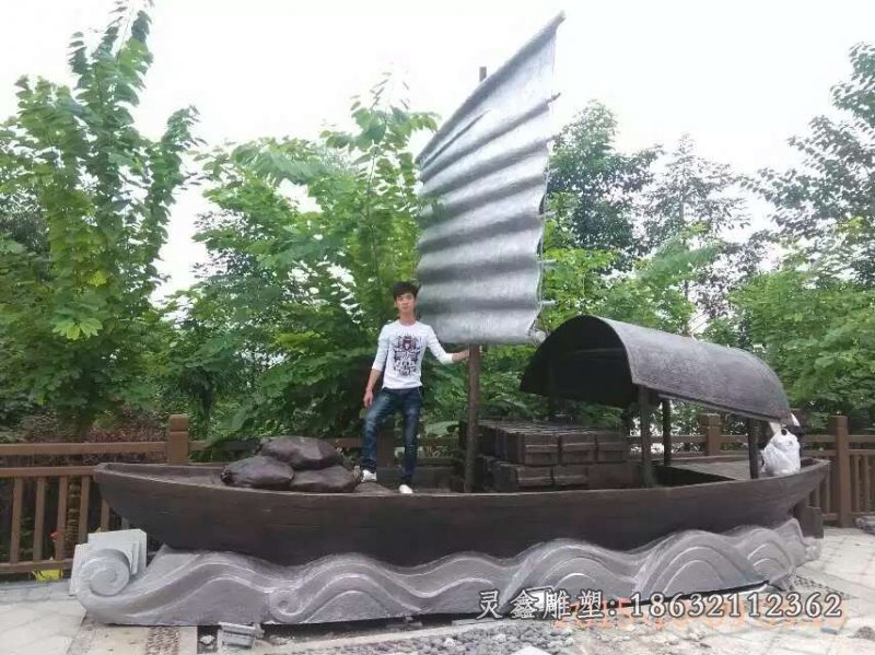 广场船文化景观铜雕