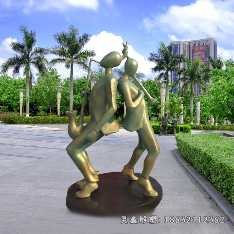 吹萨克斯景观城市铜雕
