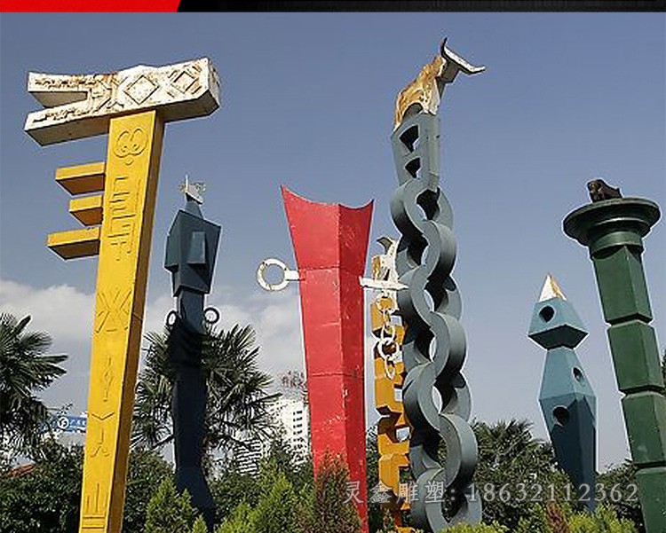 不锈钢盘旋广场景观雕塑