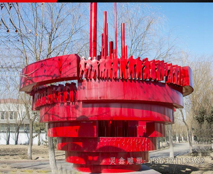 不锈钢盘旋广场景观雕塑